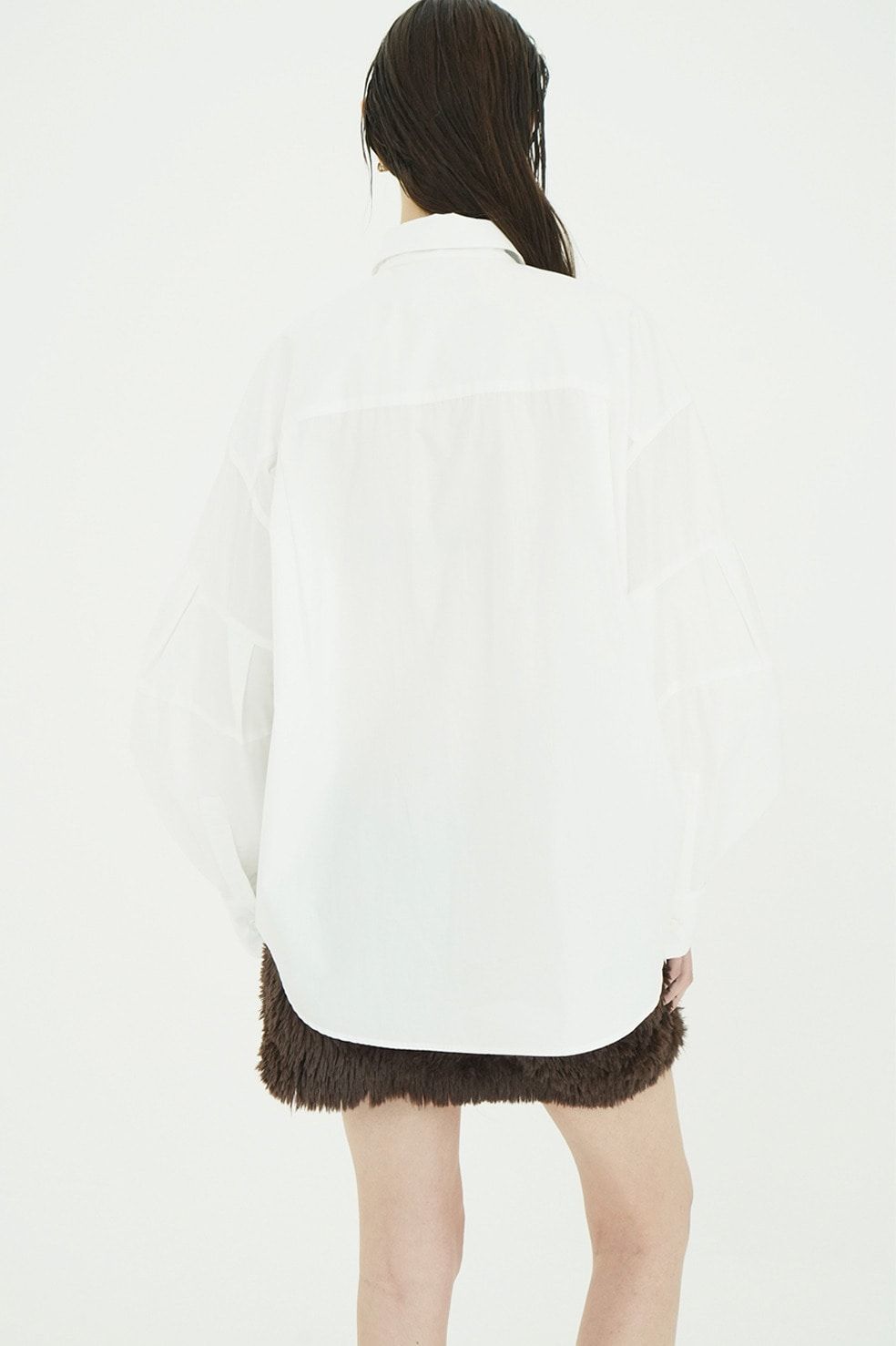 フェイクファーミニスカート - FAKE FUR MINI SKIRT (BROWN)