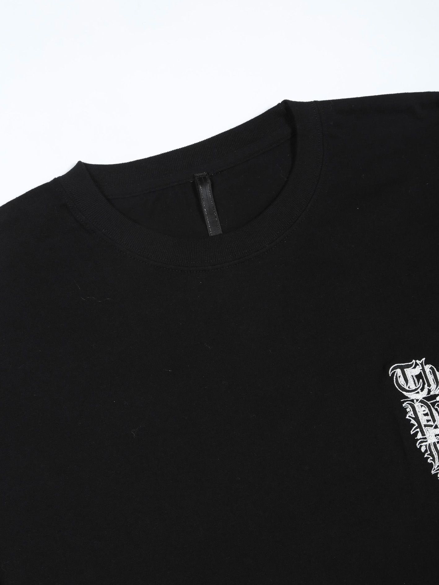 ロゴ刺繍ロングスリーブTシャツ - Embroidery Long Sleeve T Shirt - BLACK