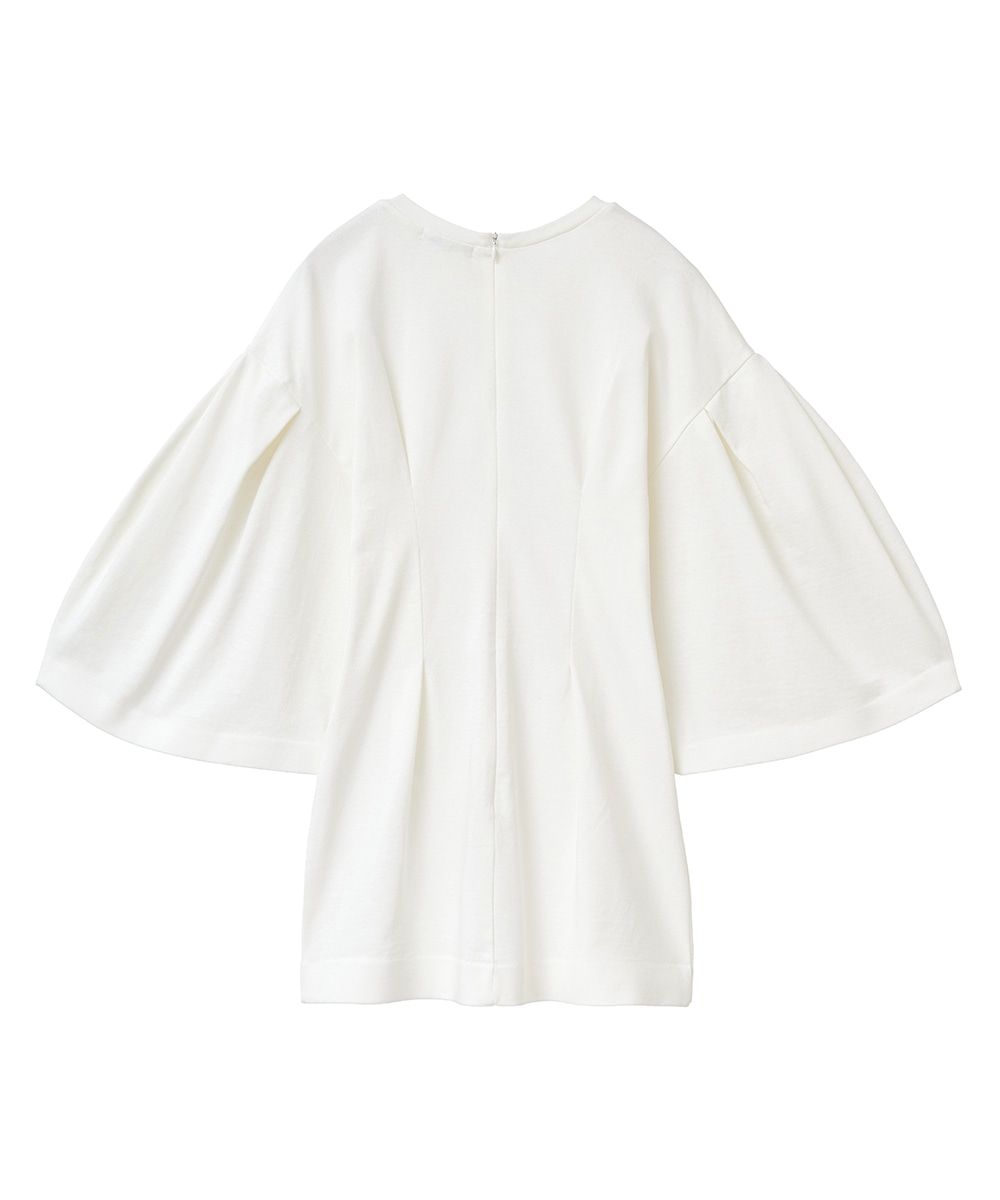 CLANE - BIG SLEEVE WAIST SHAPE TOPS - WHITE | ADDICT WEB SHOP