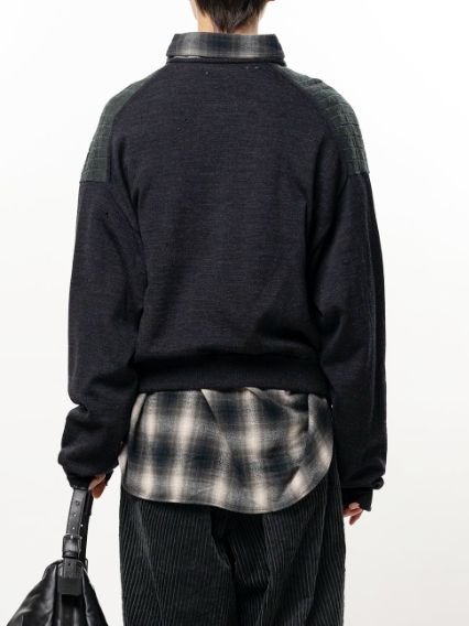 ディストレスト ニットカーディガン - Distressed Knit Cardigan (BLACK)