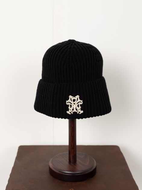 KMY BEANIE - カミヤロゴビーニー / ニットキャップ - BLACK