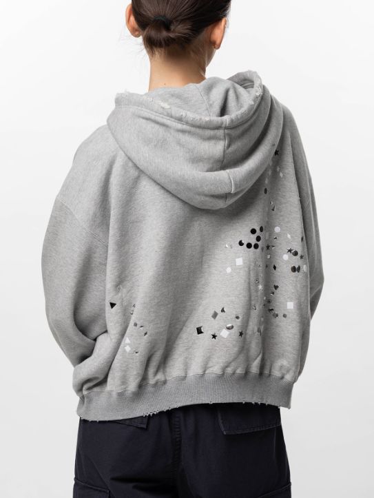 【レディース】エンベリッシュド ジップアップ フーディー｜Embellished Zip-up Hoodie - GREY