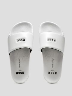 MSGM - MSGM スモールロゴ サンダル - LOGO POOL SLIDE - WHITE ...