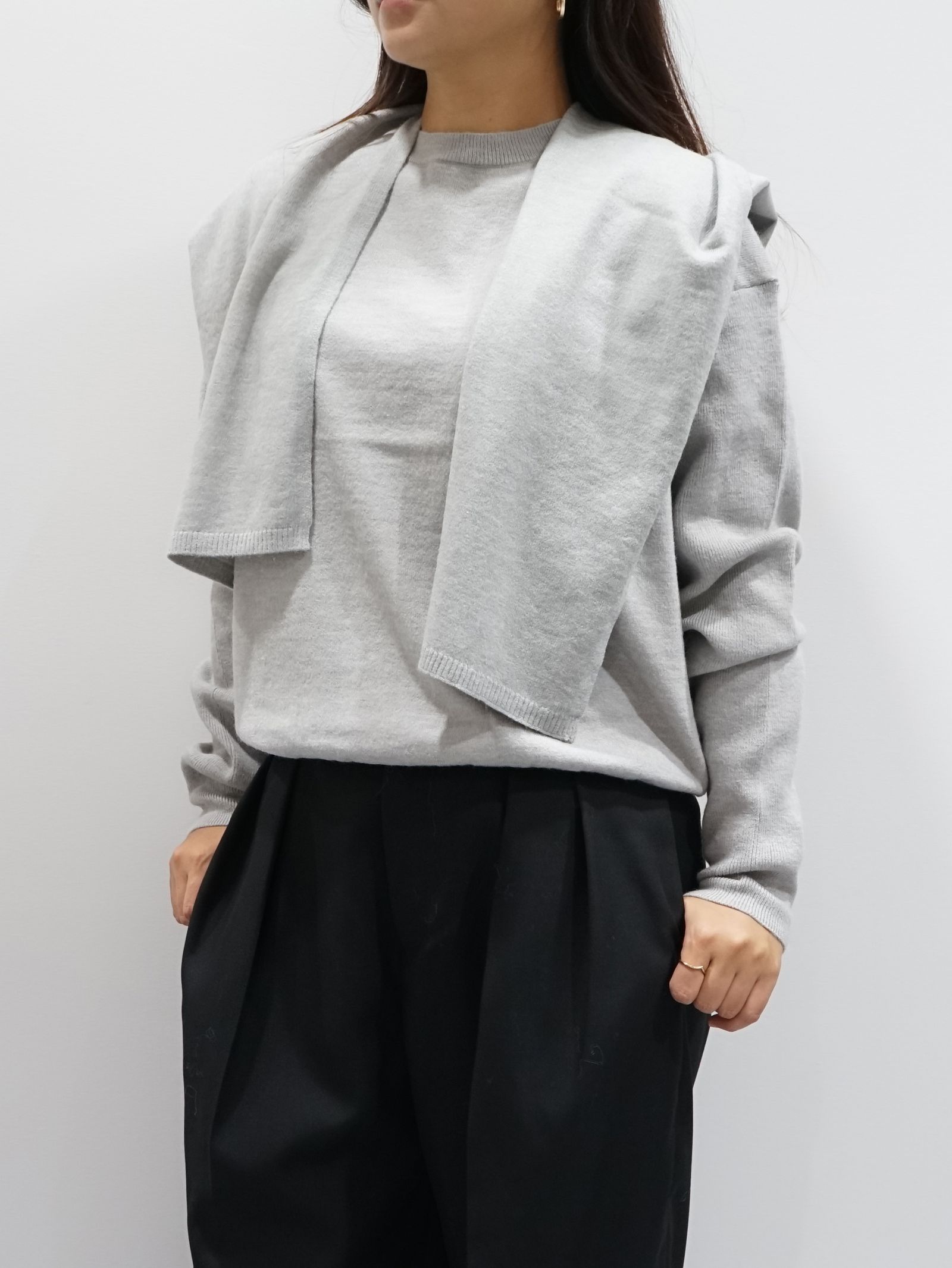 ETRE TOKYO - フードストールニットプルオーバー - GREY