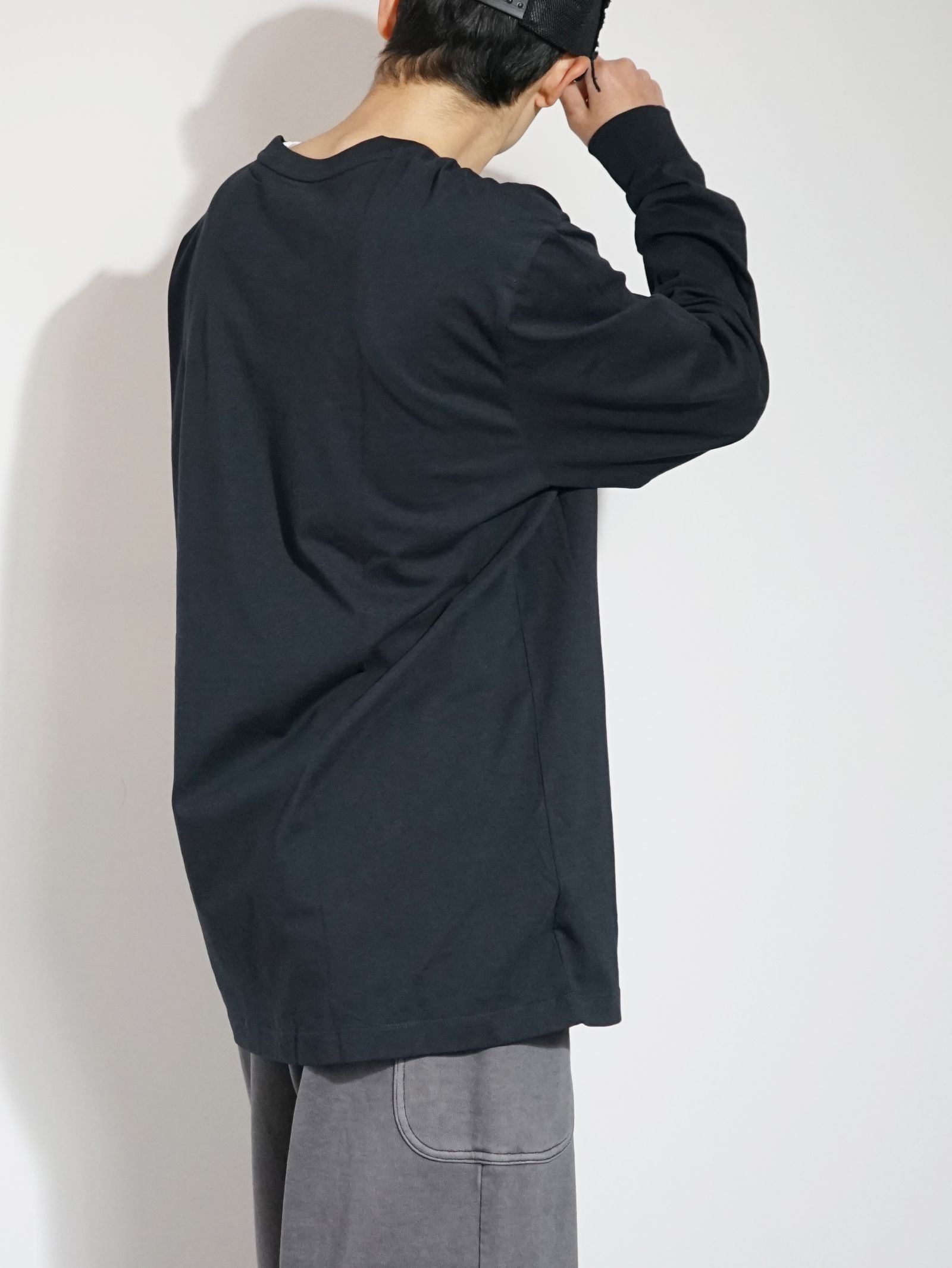 SALOMON LOGO 男性用 長袖 T シャツ - BLACK