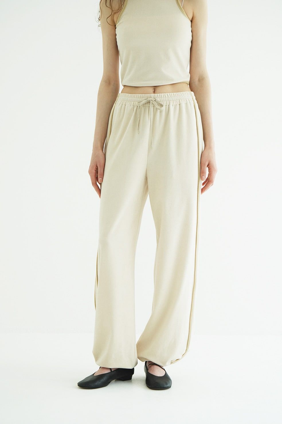 パイルセットアップ - PILE CONTRAST LINE SET UP (IVORY)