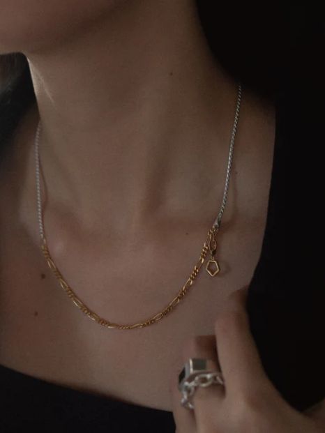 シェードコンビチェーンネックレス MIX （S-48cm）