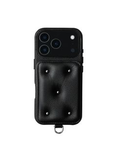 【BALLON CINQ】 手帳型 レザーケース iPhone 14～17シリーズ対応 (ブラック）