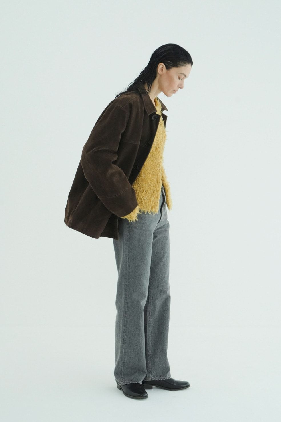ミッドライズストレートデニム -  STRAIGHT DENIM PANTS (GREY)
