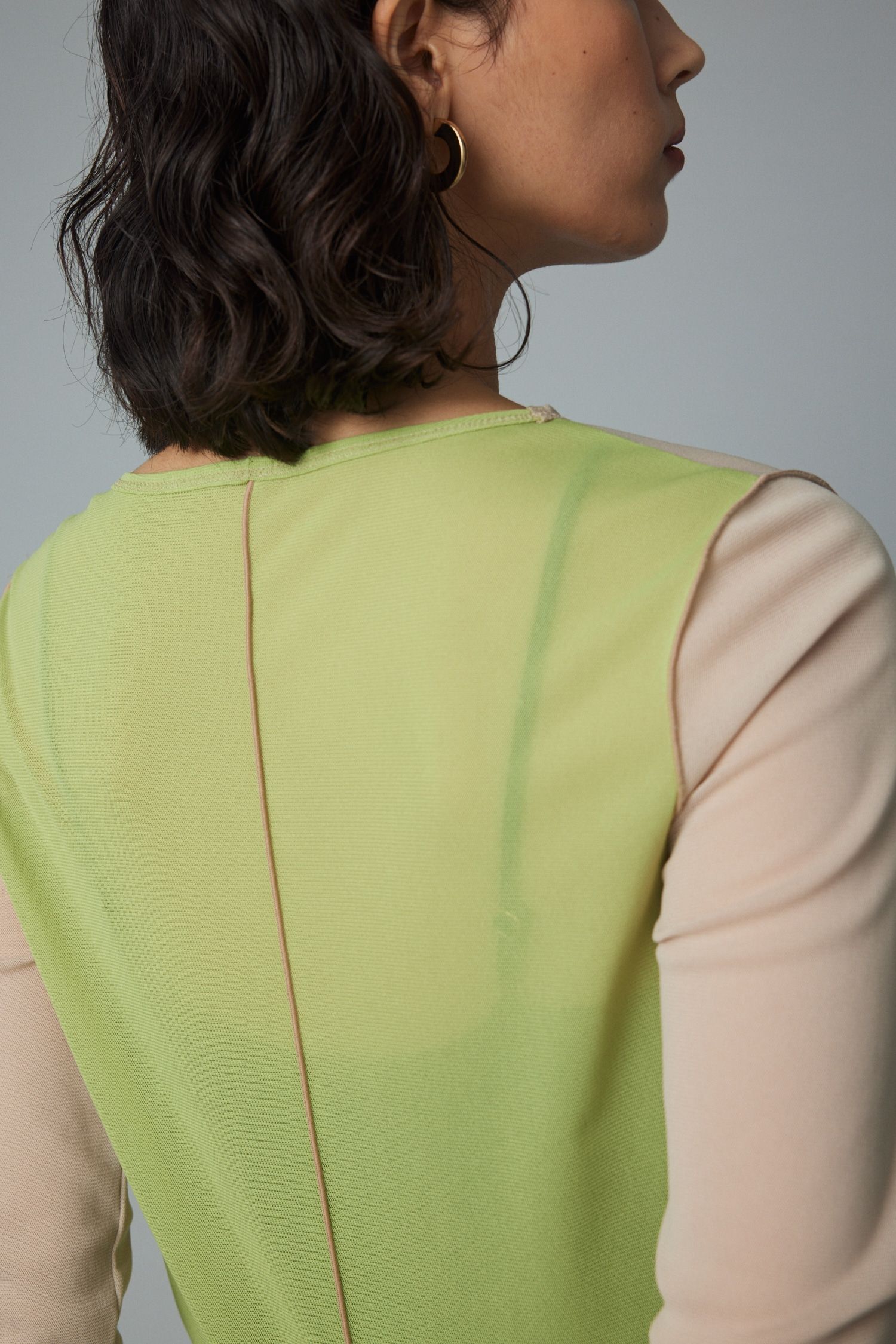メッシュインナートップス - Mesh inner color tops - BEIGE
