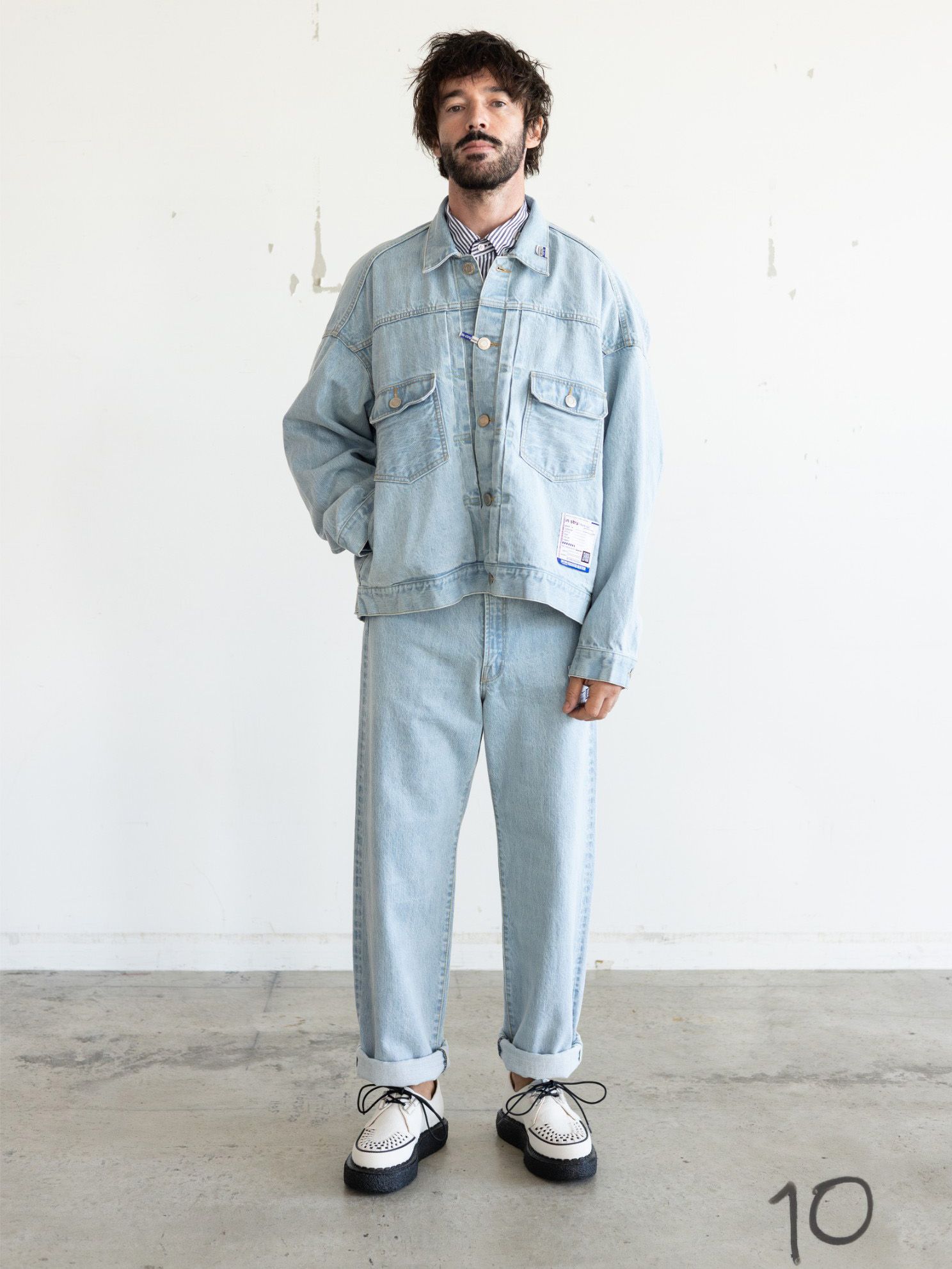 【in・stru(men-tal).】 ワイドデニムパンツ ユニセックス - INDIGO