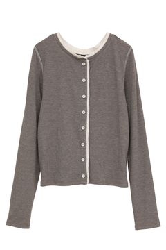 バイカラーカーディガン | W FACE BICOLOR CARDIGAN (GRAY)