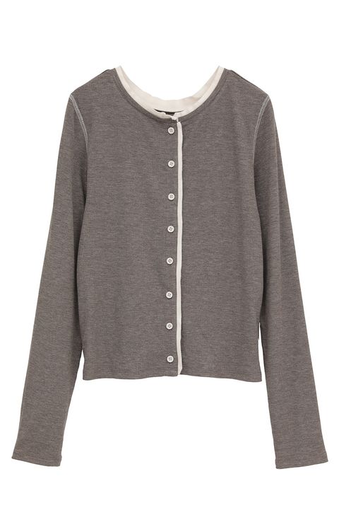 バイカラーカーディガン | W FACE BICOLOR CARDIGAN (GRAY)