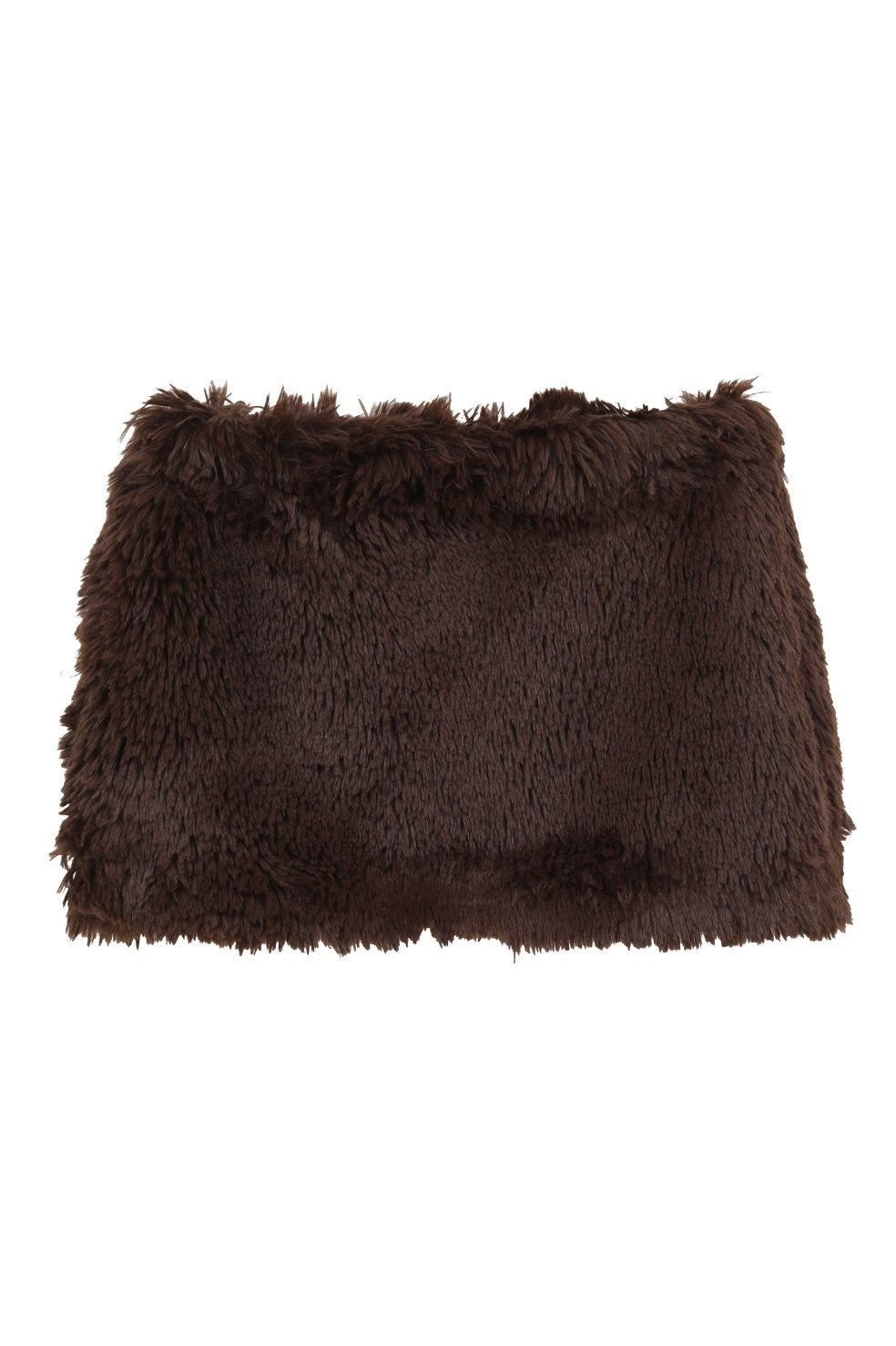 フェイクファーミニスカート - FAKE FUR MINI SKIRT (BROWN)