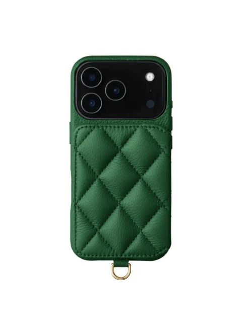 【GRACE / グレイス】 手帳型 レザーケース iPhone 14～17シリーズ対応 （グリーン）