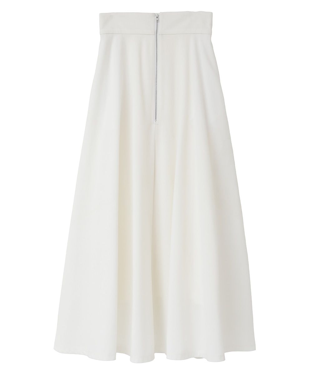 CLANE - ダブル フェイス ジップ フレア スカート - W FACE FRONT ZIP FLARE SKIRT - WHITE |  ADDICT WEB SHOP