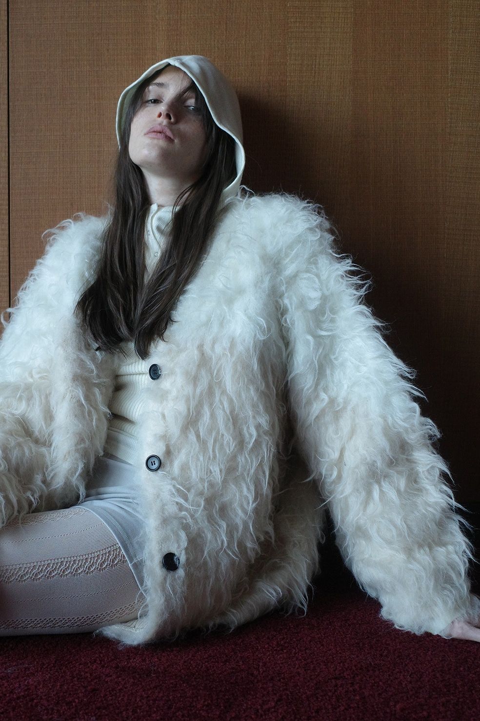 クラネ　シャギーオーバーカーディガン　ネイビー　size2 美品 CLANE カーディガン 「CLANE/クラネ」COLOR MOHAIR SHAGGY