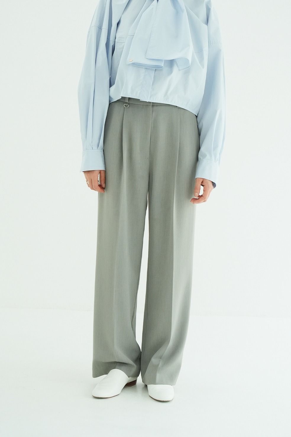 ツーウェイタックストレートパンツ - 2WAY TUCK STRAIGHT PANTS (GREY)