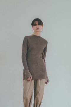 ルーズシャープリブニットトップス - LOOSE SHAPE RIB KNIT TOPS