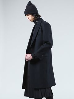 圧縮ウールメルトンオーバーチェスターコート - Over Chesterfield Coat - Black