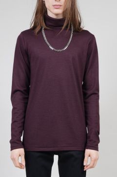ウォッシャブルウールタートルネックプルオーバー - BORDEAUX