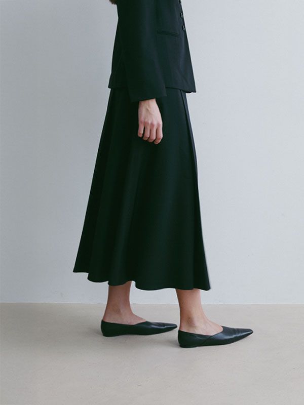 SANTE タックAラインスカート (BLACK)