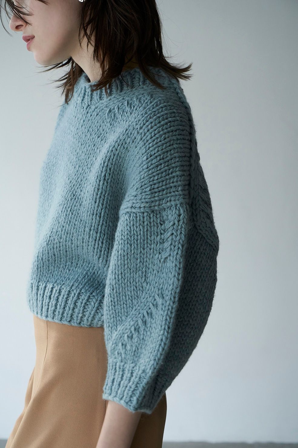 CLANE - ドーム型ニットトップス - DOME HAND KNIT TOPS - BLUE 