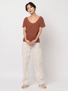 ツイストネックTee - BROWN