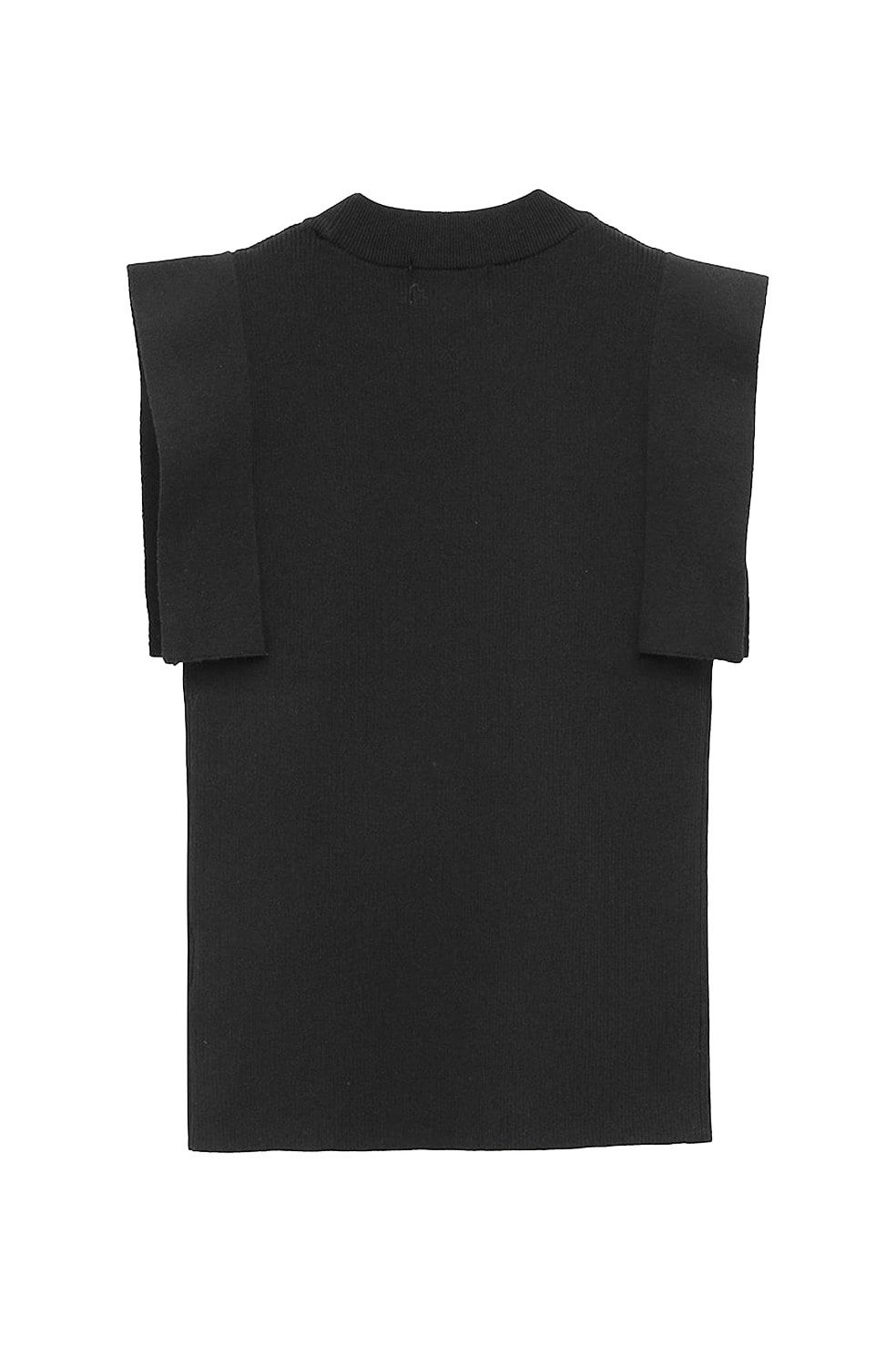 【27AW】 スクエアスリーブニットトップス - SQUARE SLEEVE KNIT TOPS (BLACK)