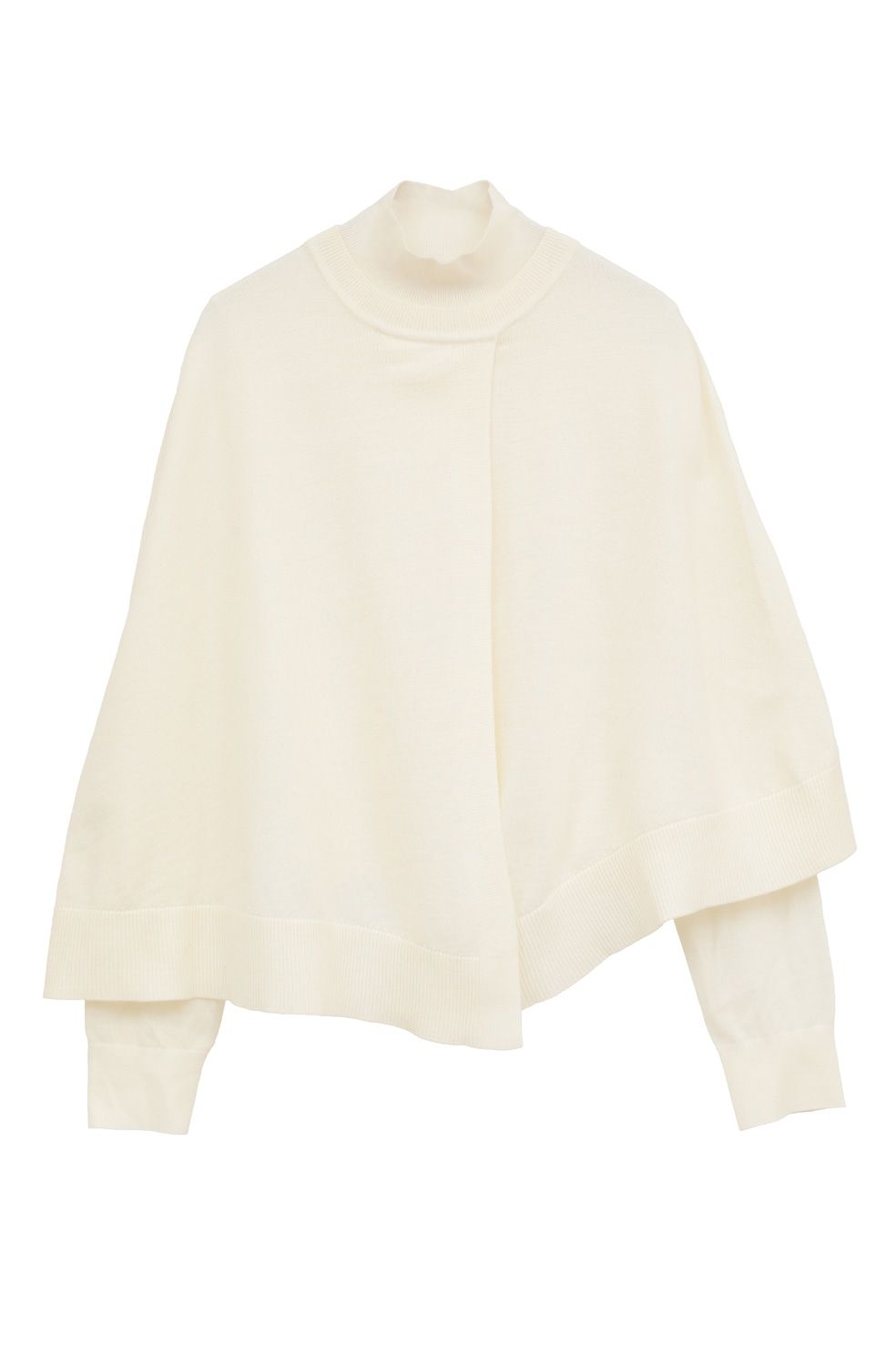 ケープ + ニットトップス - CAPE SET KNIT TOPS (WHITE)