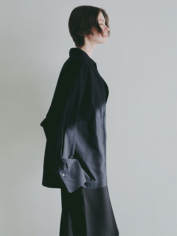 コットンシルクスキッパーシャツ - NAVY