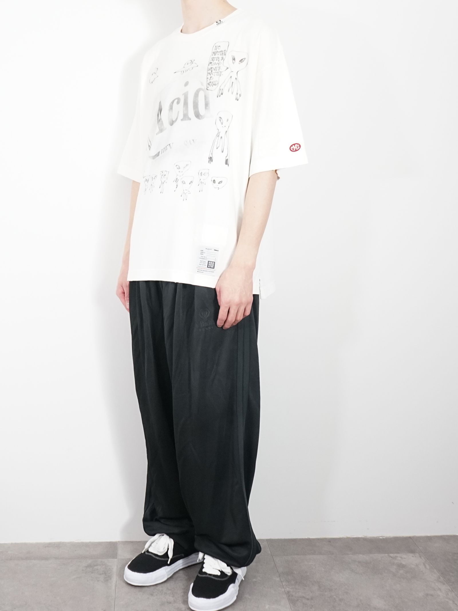 ディストレスト プリントTシャツ - Distressed Acid Printed T-shirt - WHITE