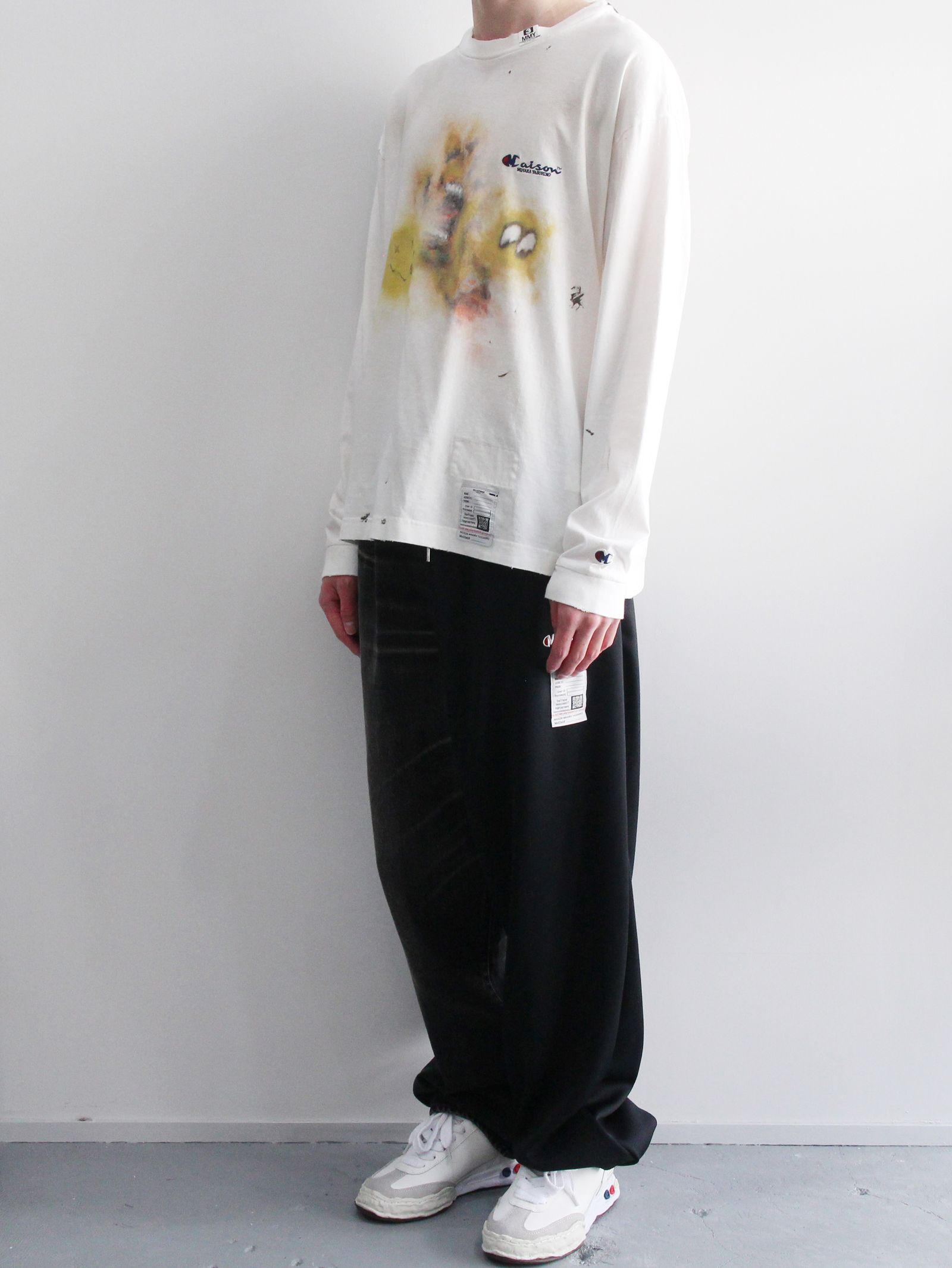 ディストレスト ロング スリーブ カットソー - DISTRESSED L/S SH - WHITE