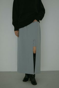 SLIT LAYERED SKIRT - スリットレイヤードミニスカート - LIGHT BLUE