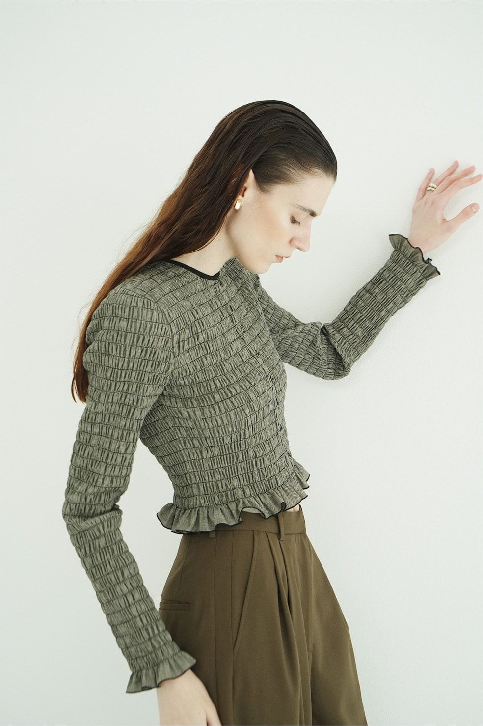 シャーリングブラウス -  SHIRRING BUTTON TOPS (MIX)