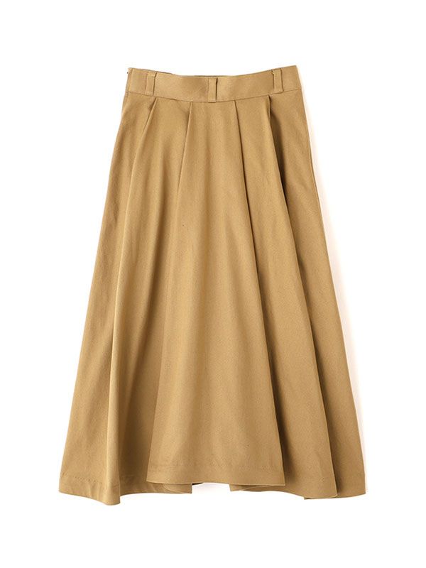 タックボリュームミディスカート （BEIGE)