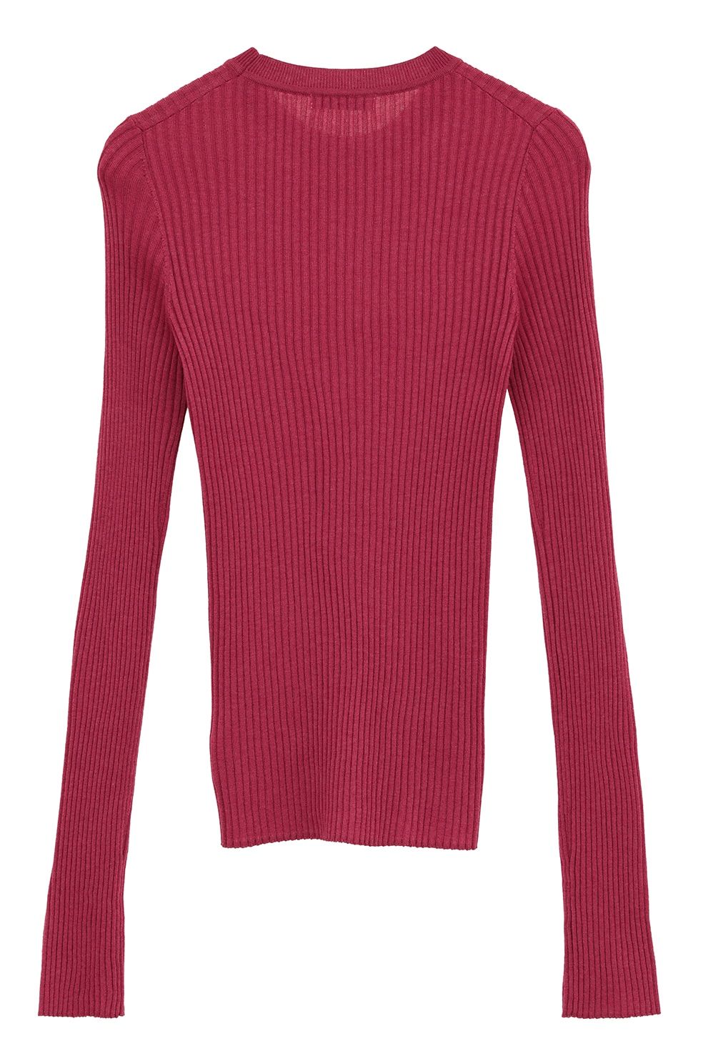 シアーリブニットカットソー | SHEER RIB KNIT TOPS (PINK)