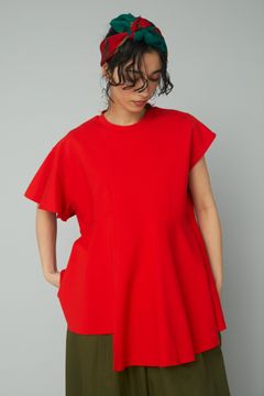 クロップド ポンチ トップス - Cropped ponte tops - RED