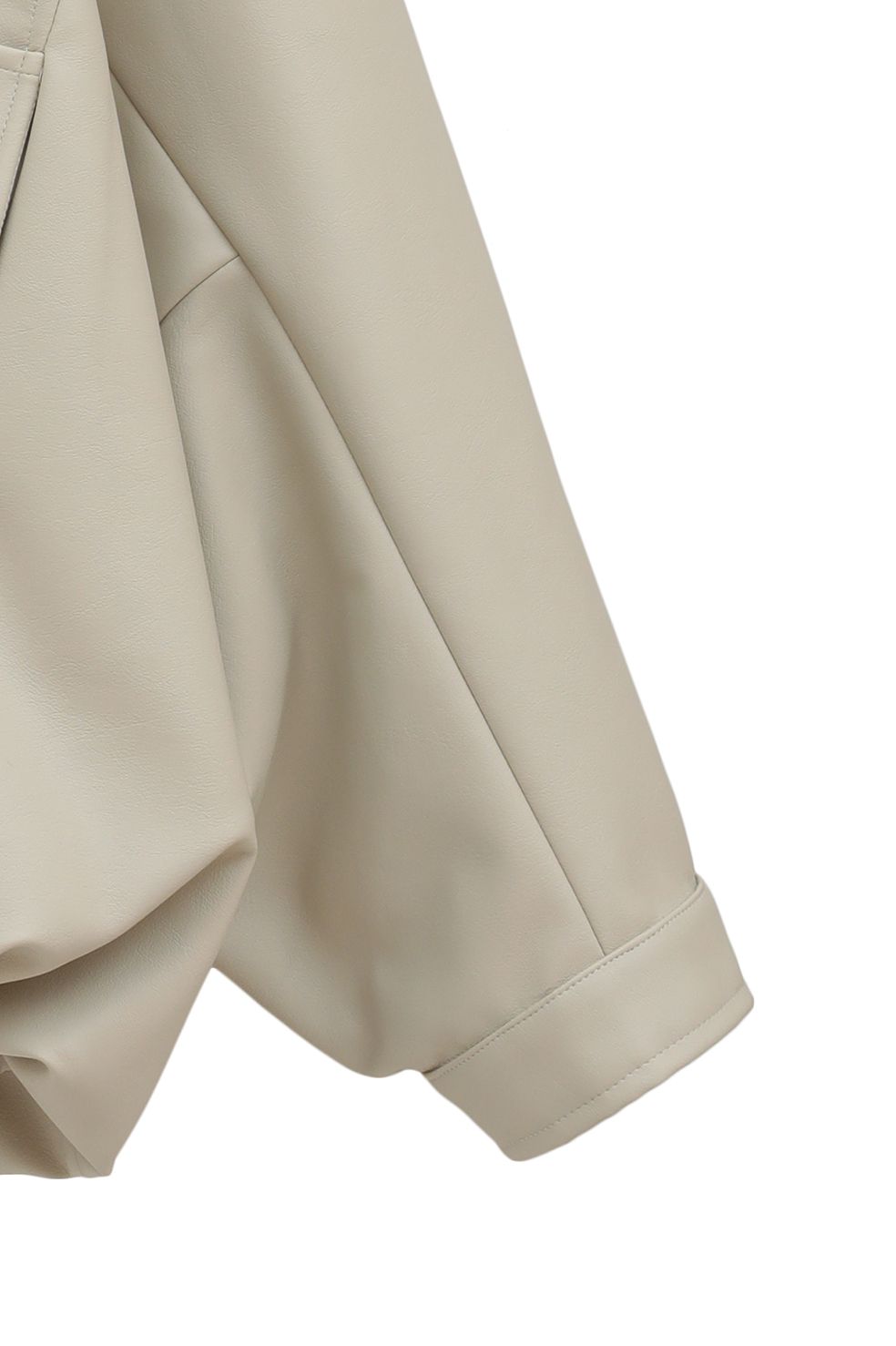 フェイクレザーバルーンジャケット - FAKE LEATHER BALLOON JACKET IVORY