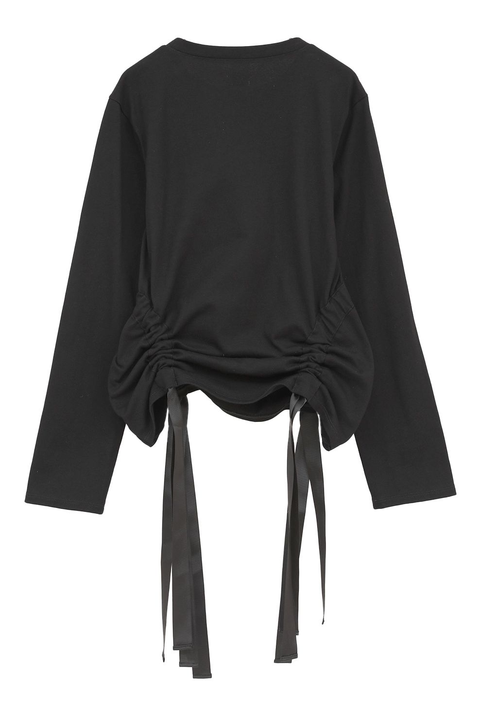 サイドリボントップス - SIDE RIBBON CUT TOPS (BLACK)