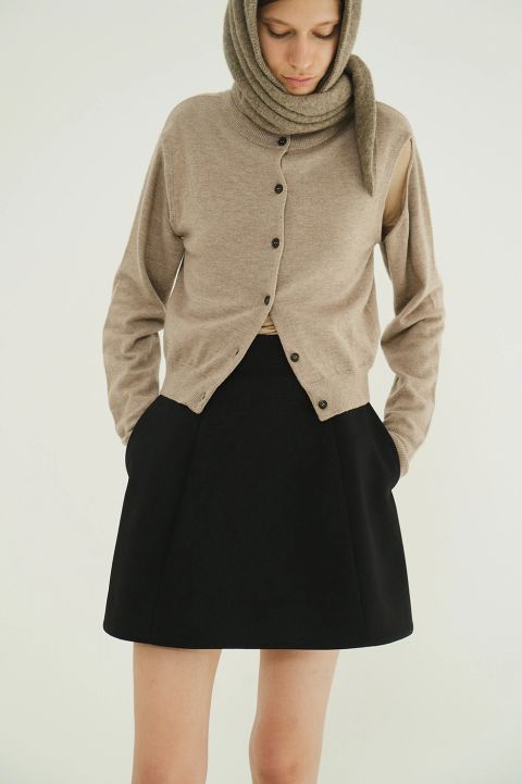 ミニスカート -  CONSTRUCTIVE MINI SKIRT (BLACK)