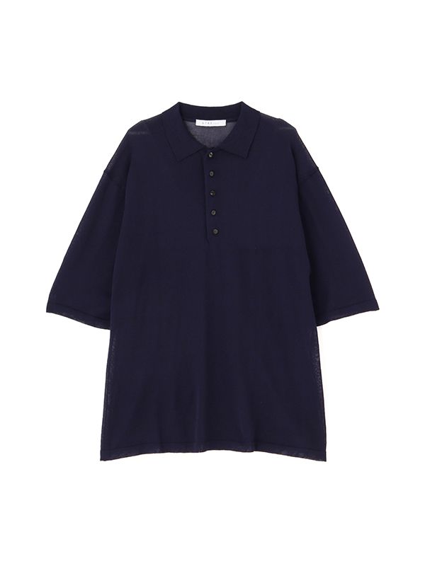 ハーフスリーブニットポロ - NAVY