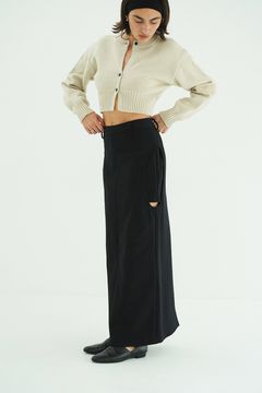 サークルカットスカート - CIRCLE CUT SWEAT SKIRT (BLACK)