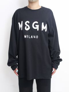 ロゴプリントカットソー - PAINT BRUSHED LOGO T-SHIRTS - BLACK
