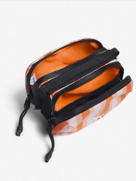 【Topologie / トポロジー】 ミニ ボトル サコッシュ ストラップ対応 コンパクトボトルバッグ Peach fruit/marigold red print