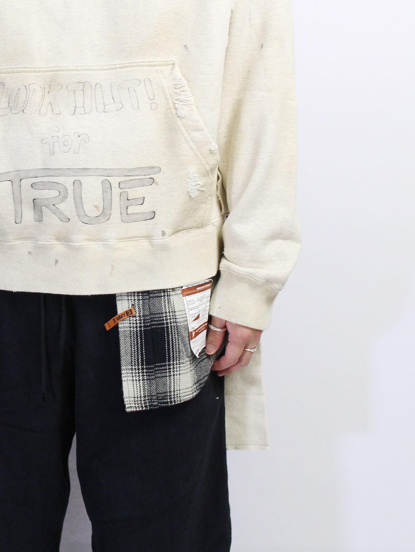 シャツコンバインド フーディー - Shirt Combined Hoodie WHITE