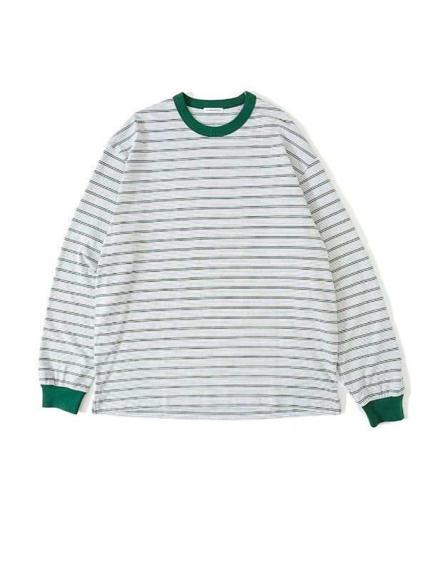 マルチボーダー ロングスリーブ カットソー - MULTI BORDER L/S T-SHIRT - GREEN