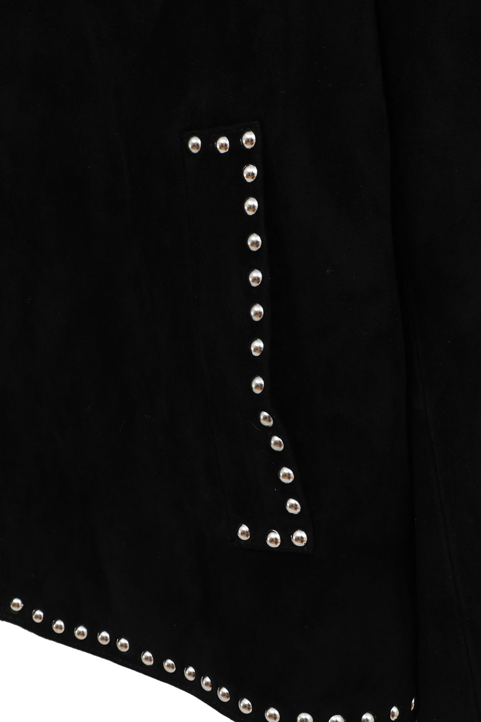 スウェードレザー スタッズブルゾン - SUEDE STUDS BLOUSON - BLACK