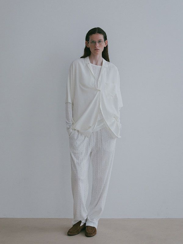 オープンネックハーフスリーブシャツ (WHITE)