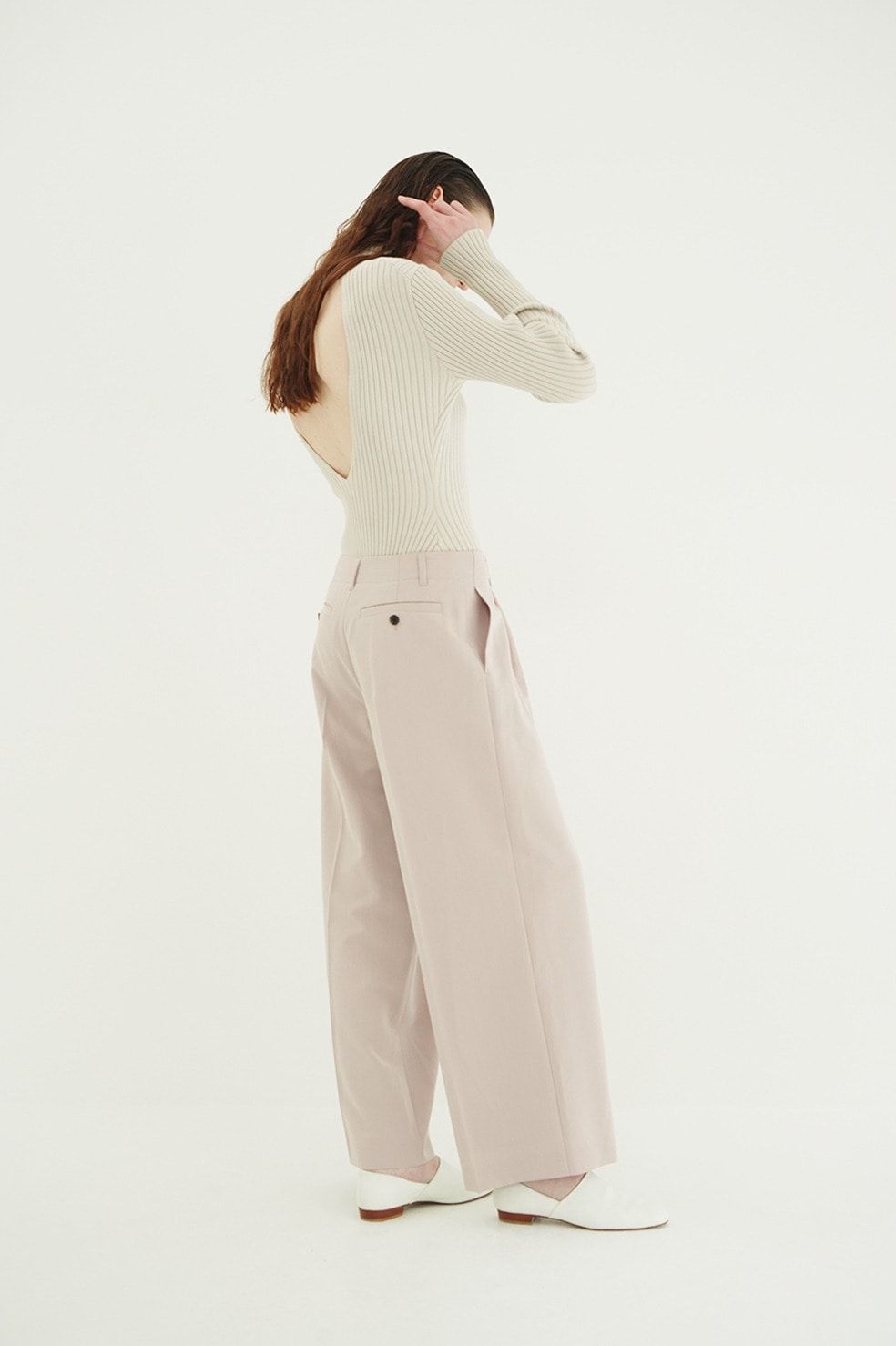 ローウエストタックルーズスラックス -  LOW WAIST TUCKED LOOSE SLACKS(PURPLE)